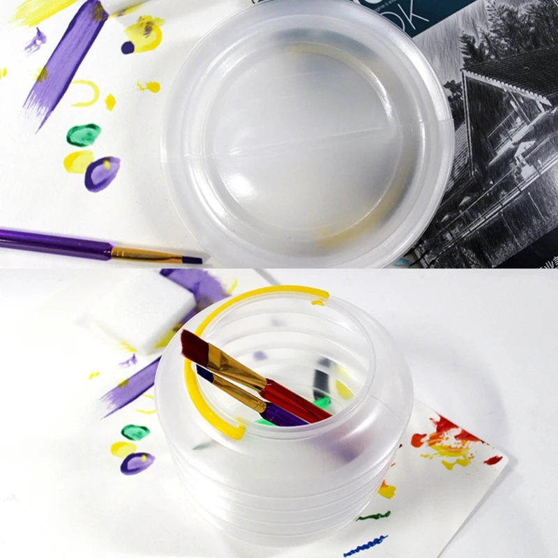 

Ptable Foldable Painting Brushes Holder Cleaning Case Washing Pen Bucket
