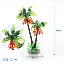 10 шт./лот* аквариум украшения озеленение бонсай песок украшение стола кокосовой пальмой моделирование вода трава