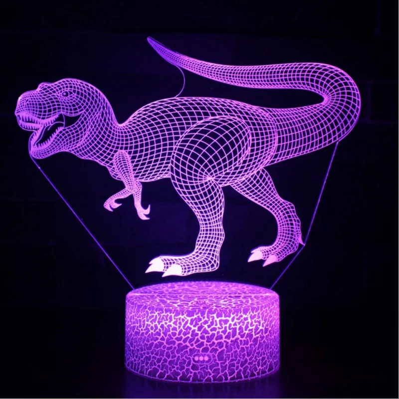 Динозавр тема mark 3D лампу игра светодиодный Ночной светильник 7 цветов изменить сенсорный светильник настроения; Прямая поставка - Испускаемый цвет: Dinosaur 3