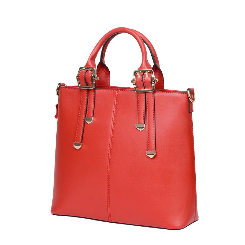 Genuine Leather Fashion Ladies font b Handbag b font Retro Trendy Cowhide Crossbody Bag Belt Buckle