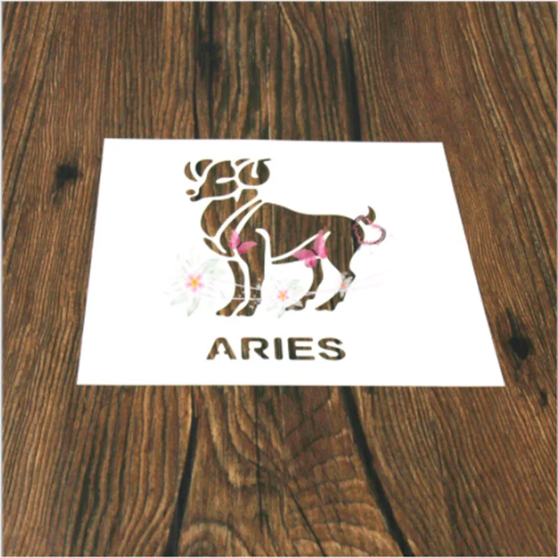 

Free Shipping 1PC Gentle Aries Shaped Reusable Stencil Painting Wall Stencil DIY Home Decor Scrapbooking Album Crafts Mold