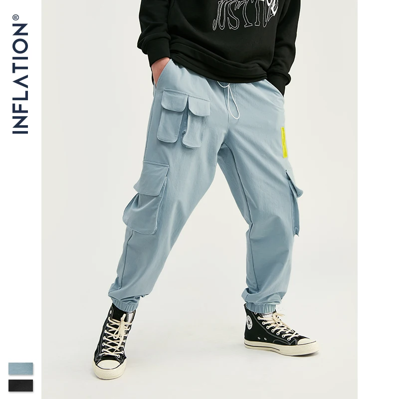 

INFLATION 2019 Autumn Men Joggers Pants Ankle-Tied Homme Casual Men Jogger Pants Mens Chino Jogger Pants Loose Fit Pants 93350W