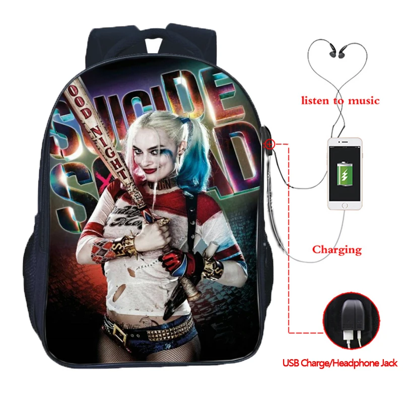 Рюкзак Harley Quinn мужской рюкзак для путешествий школьная сумка мальчиков и