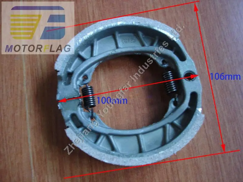 

Rrear brake shoes 106x100x25mm for Scooter Moped ATV Motorcycle 139QMB 152QMI GY6 50 GY6 80 GY6 125 CG125 CG150