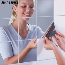 Струйные 9 шт. Новое поступление высокое качество квадратное зеркало обои плитка 3D Наклейка украшение дома комнаты DIY для гостиной крыльца