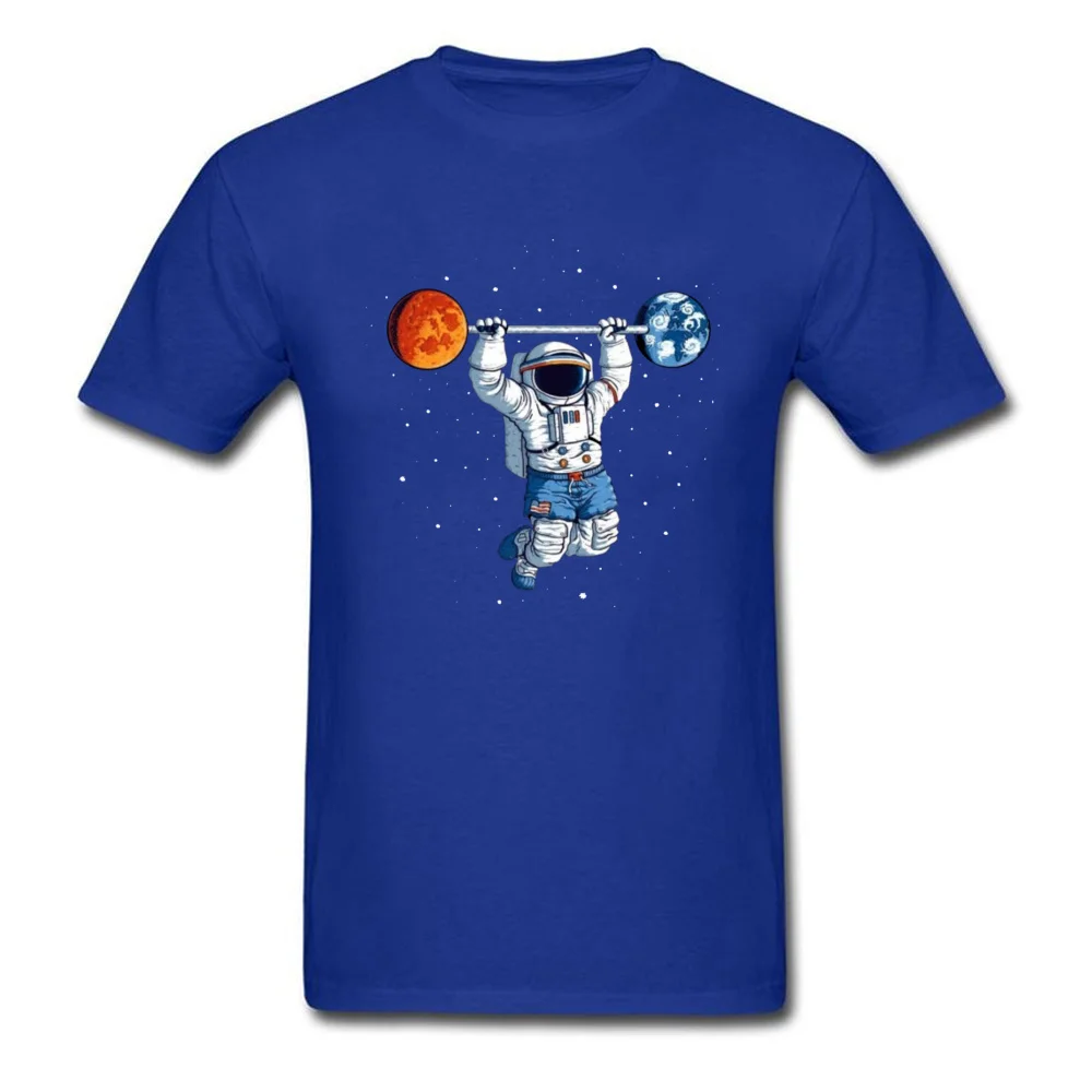 Spaceman-Weight-Lift190617 Oversized Men T-Shirt Crewneck Short Sleeve Pure Cotton Tops Shirt Family Tops T Shirt Spaceman-Weight-Lift190617 blue