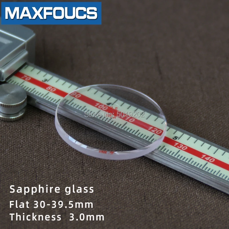 Flat 3.0mm Watch Glass Sapphire Replacement Thick in Diameters 30mm-39.5mm Round Transparent 1 Pieces