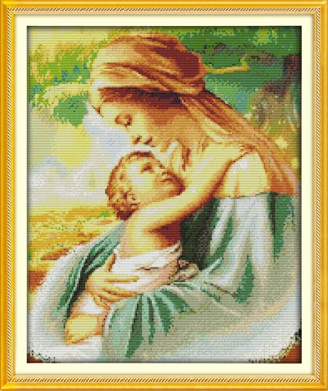 

The Madonna and Child Printed Canvas DMC Counted Chinese Cross Stitch Kits printed Cross-stitch set Embroidery Needlework
