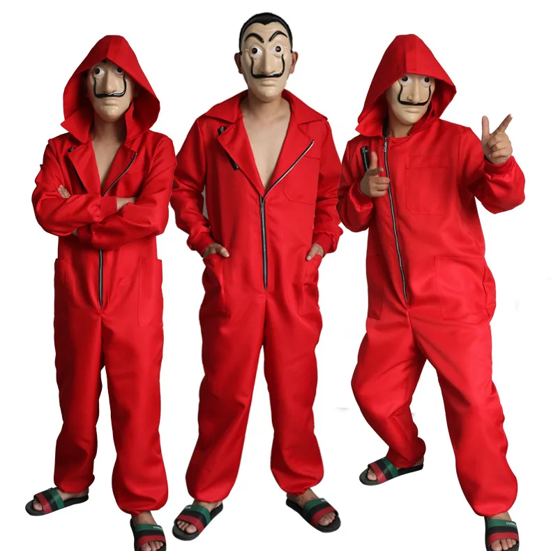 

La Casa De Papel Cosplay Costume Dali Cosplay Red Uniform Jumpsuit Mask Adult Halloween Carnival Party Cosplay Costume