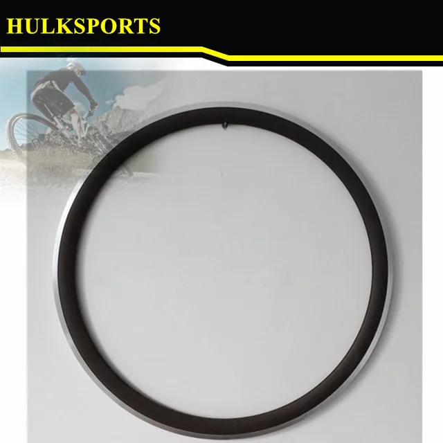 Cheap 1Pc 700C 50mm clincher rim Road bike carbon fibre bicycle wheels rims with aluminum alloy brake surface Free shipping