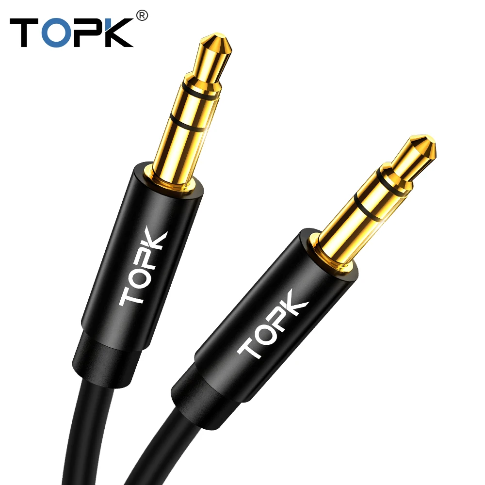 TOPK 3 5 Jack to AUX кабель мм аудио динамик для наушников автомобиля Xiaomi Mi 9 SE Oneplus 7 Pro