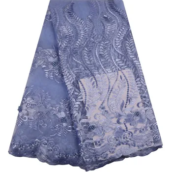 

Elegant Design Beaded French Tulle Net Lace With Stones For Nigerian Wedding Bridal Dress New Arrival French Tulle Laces 1251B
