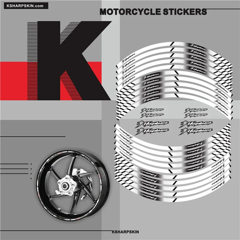 

HOT Motorcycle inner wheel Stickers rim reflective decoration decals For SUZUKI hayabusa