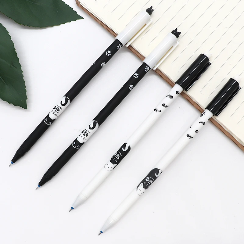 

6Pcs/Set Office Cat Gel Pen Erasable Refill Rod Magic Erasable Pen Refill 0.5mm Blue Black Ink School Stationery Writing Tools