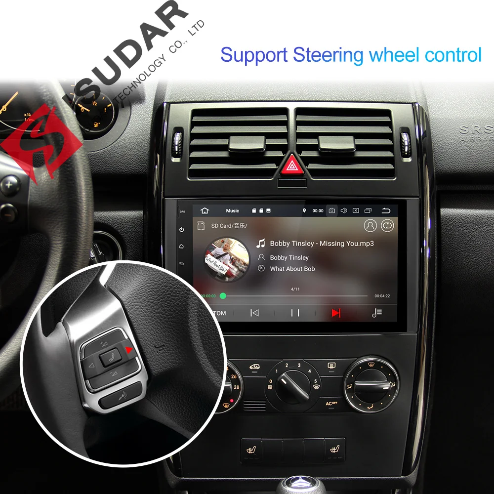 Excellent Isudar 1 Din Android 9 Auto Radio For Mercedes/Benz/Sprinter/W169/B200/B-class Car Multimedia Player GPS RAM 4GB ROM 64G DVR DSP 5