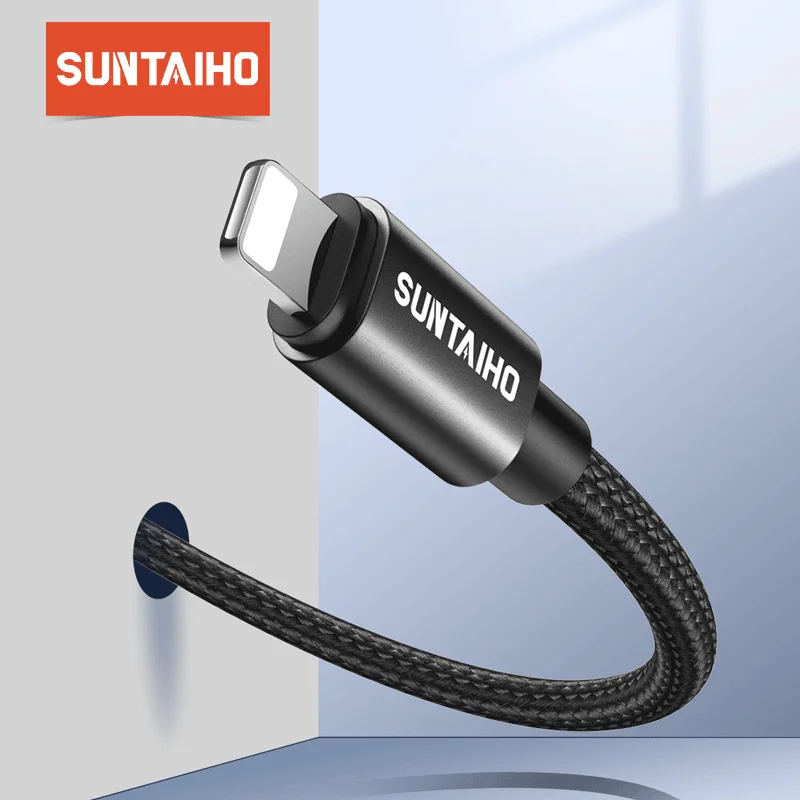 Suntaiho 2.4A كابل يو اس بي ل فون X كابل الشاحن ل فون XR ماكس XS 8 7 6 زائد 5 s USB البيانات كابل للهاتف كابل شحن سريع