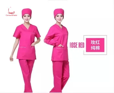 

Rose red hand washing clothes short sleeve long sleeve beauty salon operation clothes yuezi club work clothes pet clothes