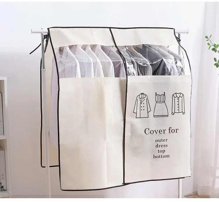 1 шт шкаф пылезащитный чехол для одежды Нетканая одежда висячая сумка для одежды для дома хранение одежды висячий костюм пылезащитный чехол