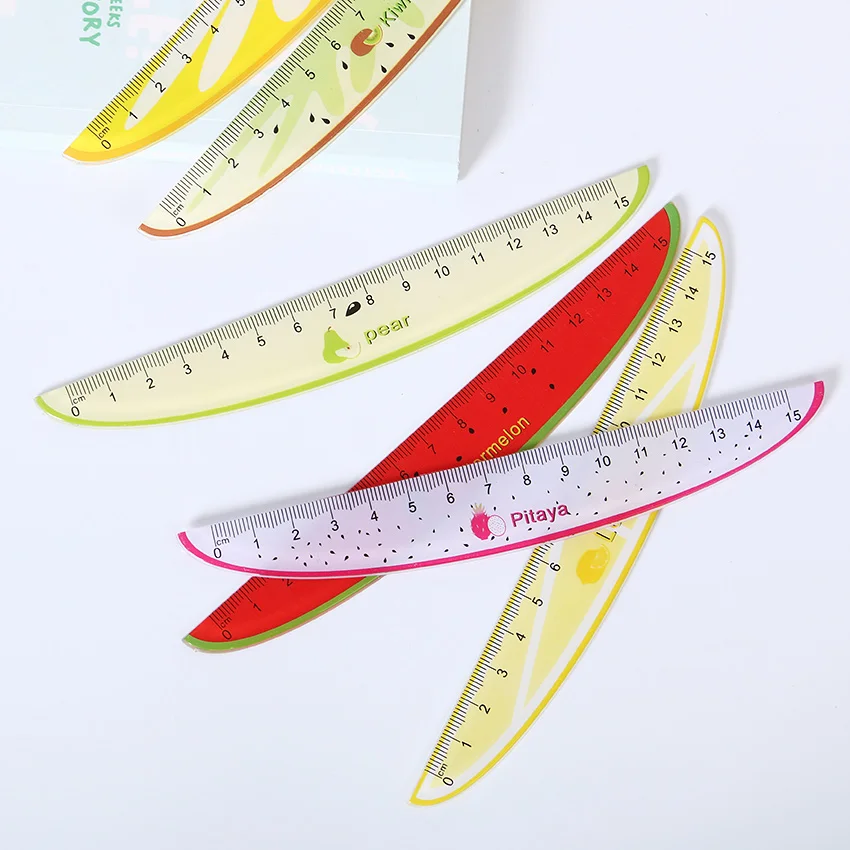 1 шт. кавайные корейские канцелярские принадлежности 15 см пластиковая линейка креативная фруктовая линейка для детей товар