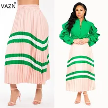 VAZN высокое качество, дизайн, сексуальные женские плиссированные свободные длинные юбки с принтом, женские свободные длинные юбки LSD8313