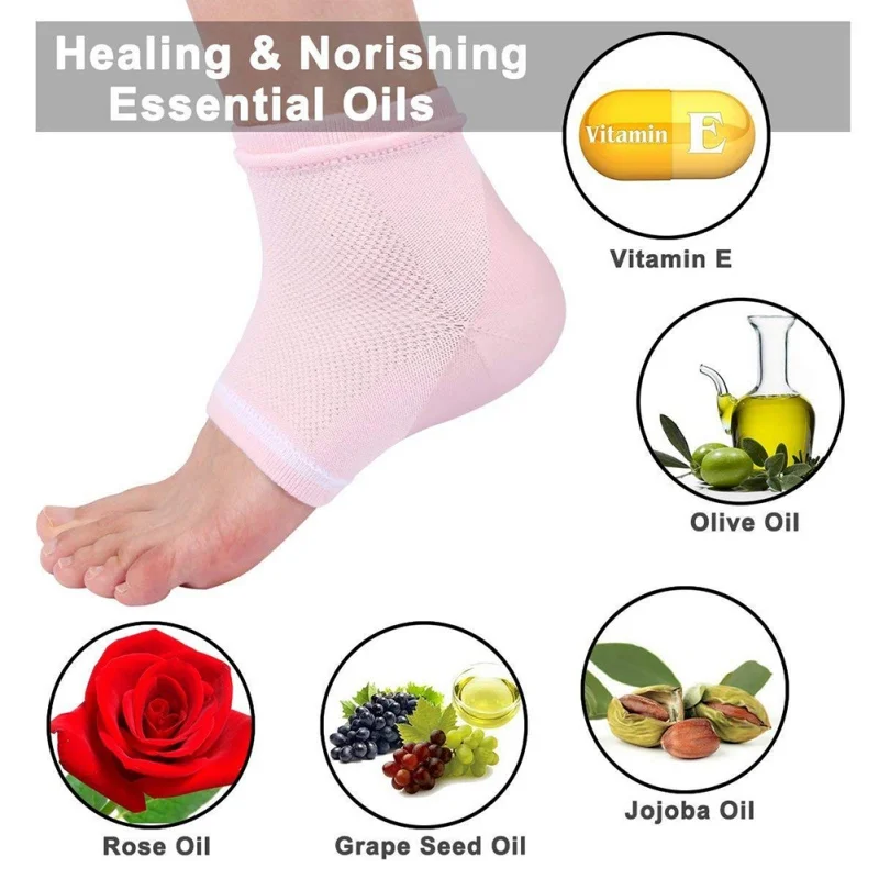 8 Pairs Moisturizing Gel Socks Feet Care Gel Spa Socks Foot Moisturizer  Silicone Socks Non Slip Heel Socks for Dry Cracked Feet Overnight Lotion  Socks for Women Men Softening Feet Rough Skin -