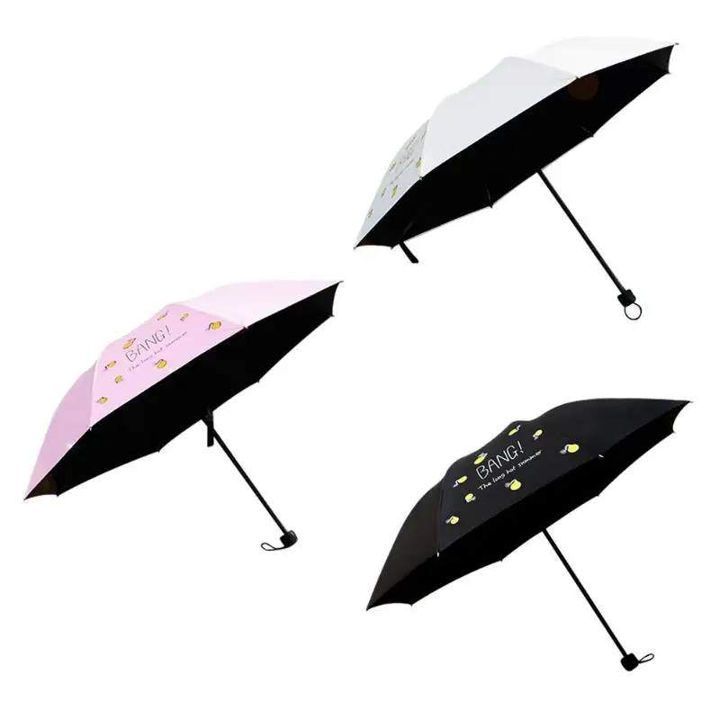 

Cartoon Tri-Fold Umbrella Rain Women Gift Men Girls Anti-UV Waterproof Portable Travel Umbrellas