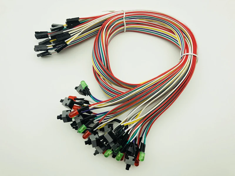 New Sale PC Case Red Green LED Lamp ATX Power Supply Reset HDD Switch Lead Motherboard Power Cable for BTC Miner Antminer Mining