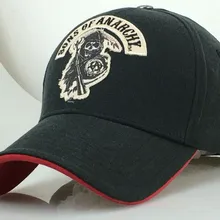 SAMCRO бейсболка SOA Sons of Anarchy с вышивкой черепа Повседневная бейсболка шапка модная Высококачественная спортивная шапка для гонок и мотоцикла