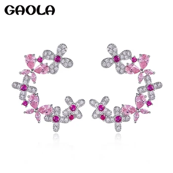 

GAOLA Cute Multicolor Stone Blue Cubic Zircon Geometric Stud Earring For Women Girls GLE9183