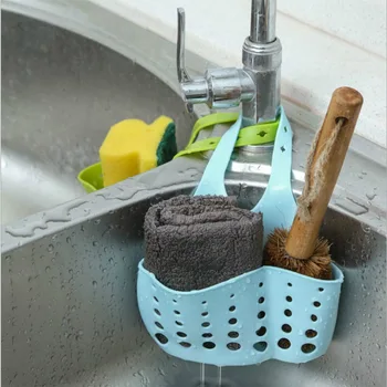 

Kitchen Sink Sponge Storage Hanging Basket Adjustable Snap Button Type Drain Rack Faucet Storage Bag