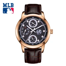 MLB Luxury Brand Fashion Personality Quartz couple watch multifunction Waterproof leather Band men and women Wrist Watch D5012