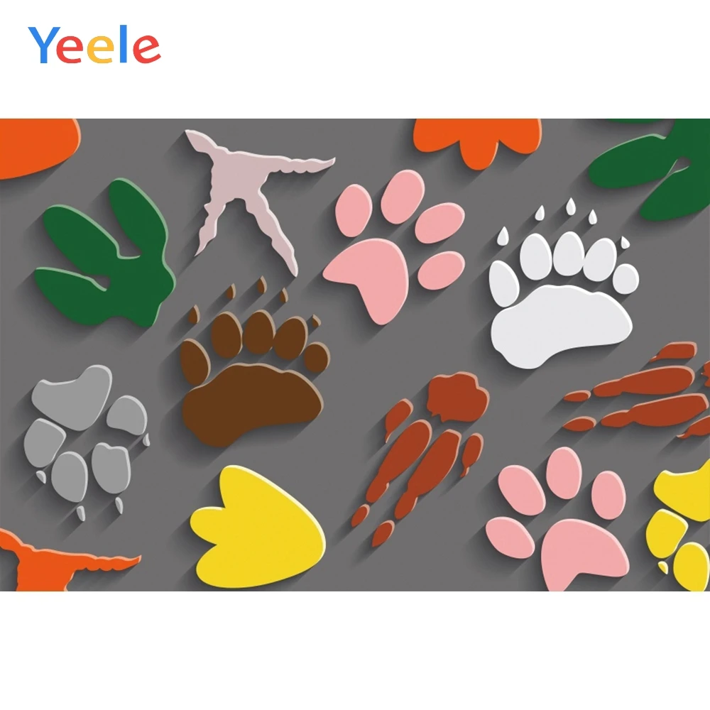 

Yeele Walllpaper Photocall Animal Footprint Painting Photography Backdrops Personalized Photographic Background For Photo Studio