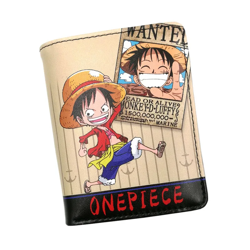 

Anime One Piece Luffy Synthetic Leather Wallet Fashion Men Women's Card Holder Purse Pocket Zipper & Hasp Money Bag