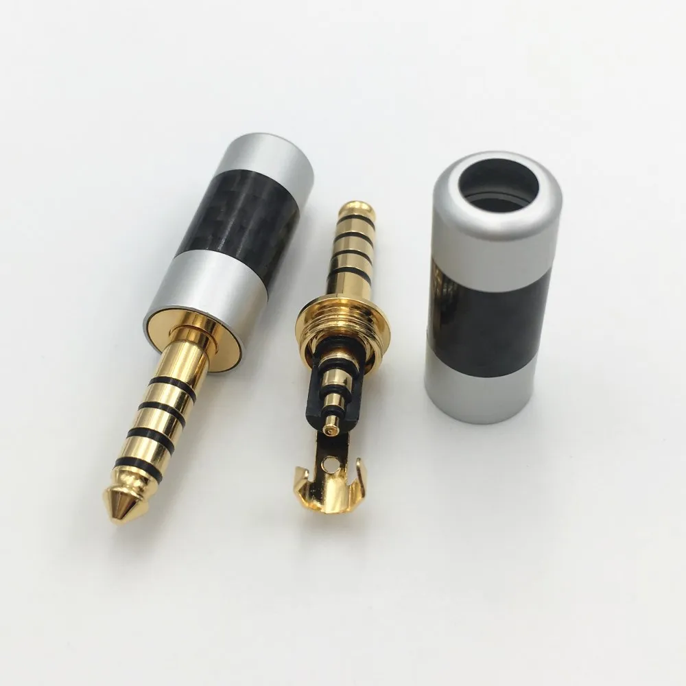 2 шт. HiFi 4 мм наушники из углеродного волокна 5 полюсный штырьковый разъем аудио DIY