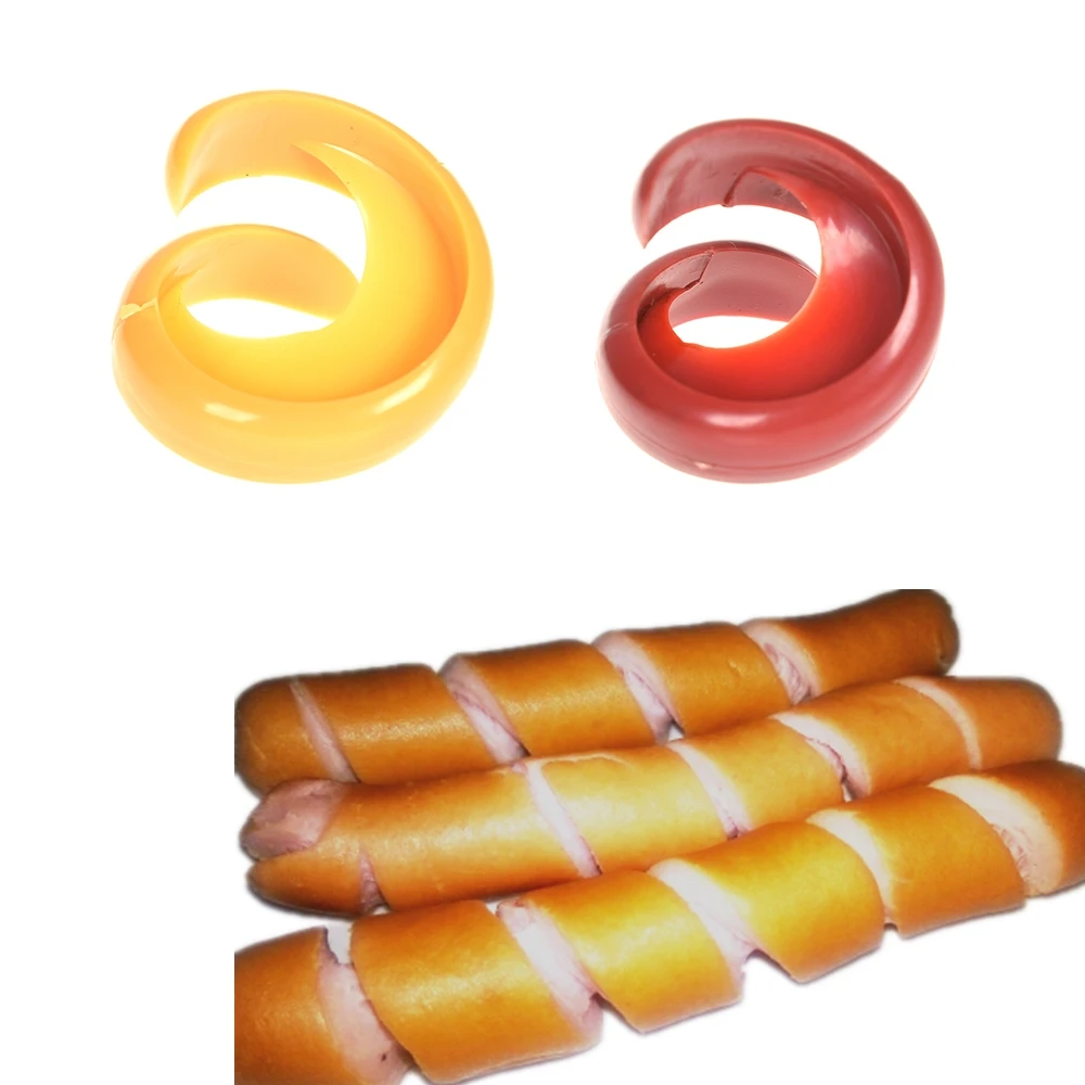 

2Pcs Manual Fancy Sausage Cutter Spiral Barbecue Hot Dogs Cutter Slicer kitchen Cutting Gadget Barbecue Tool
