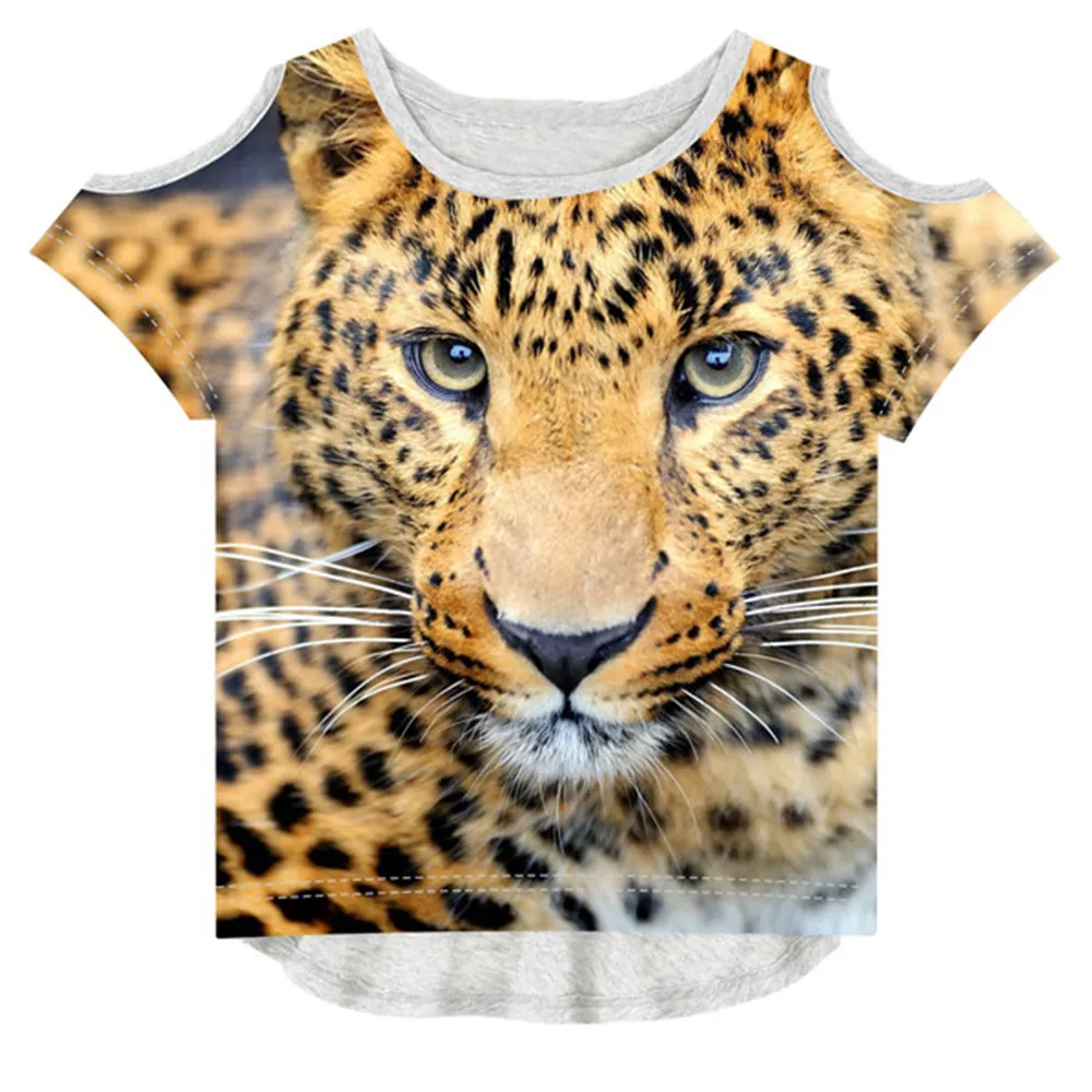 girl Brand Design T Shirt kids Girl tees FashionThe leopard printing