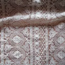 От белая органза с кружевом ткань по двору, хлопковая вышитая ткань кружева