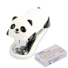 Милый мультфильм панда степлер набор Kawaii Мини 10 мм степлеры стальные скобы серебро канцелярские принадлежности для школьников, студентов