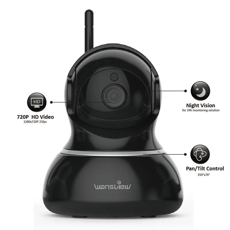 Wansview Q3 ip камера Детский Монитор P2P Wifi наблюдения безопасности панорамирование и