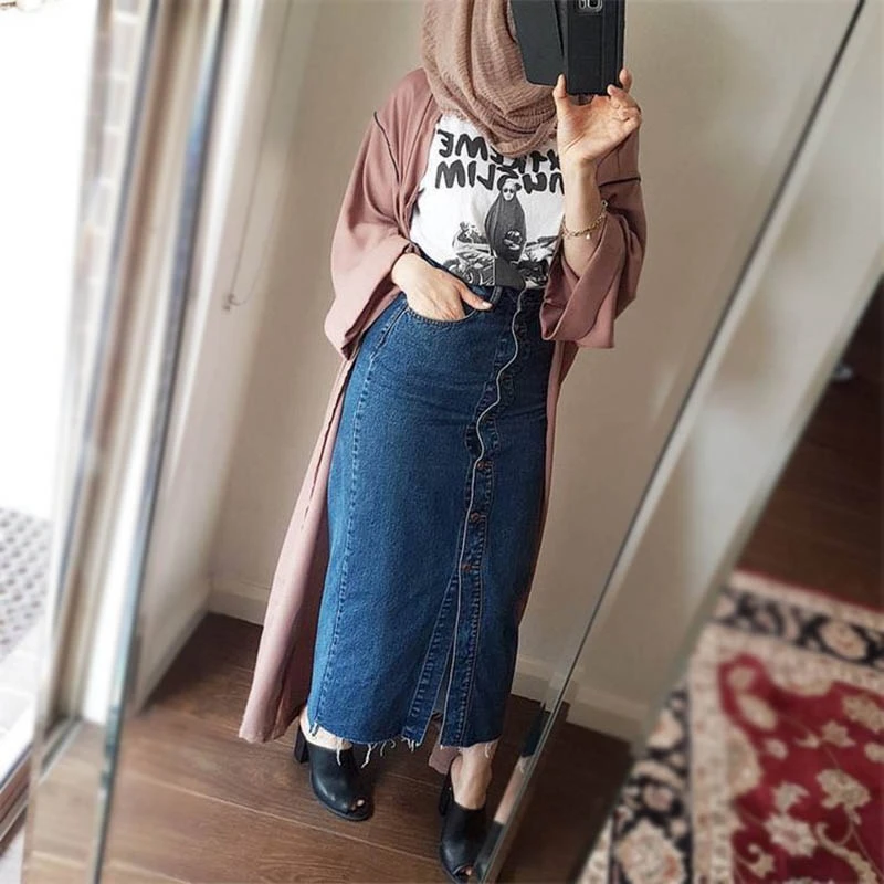 long skirt denim