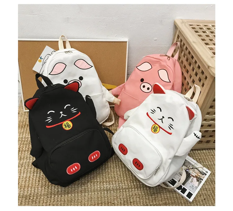 Mulheres Mochila de Lona do Gato Bonito