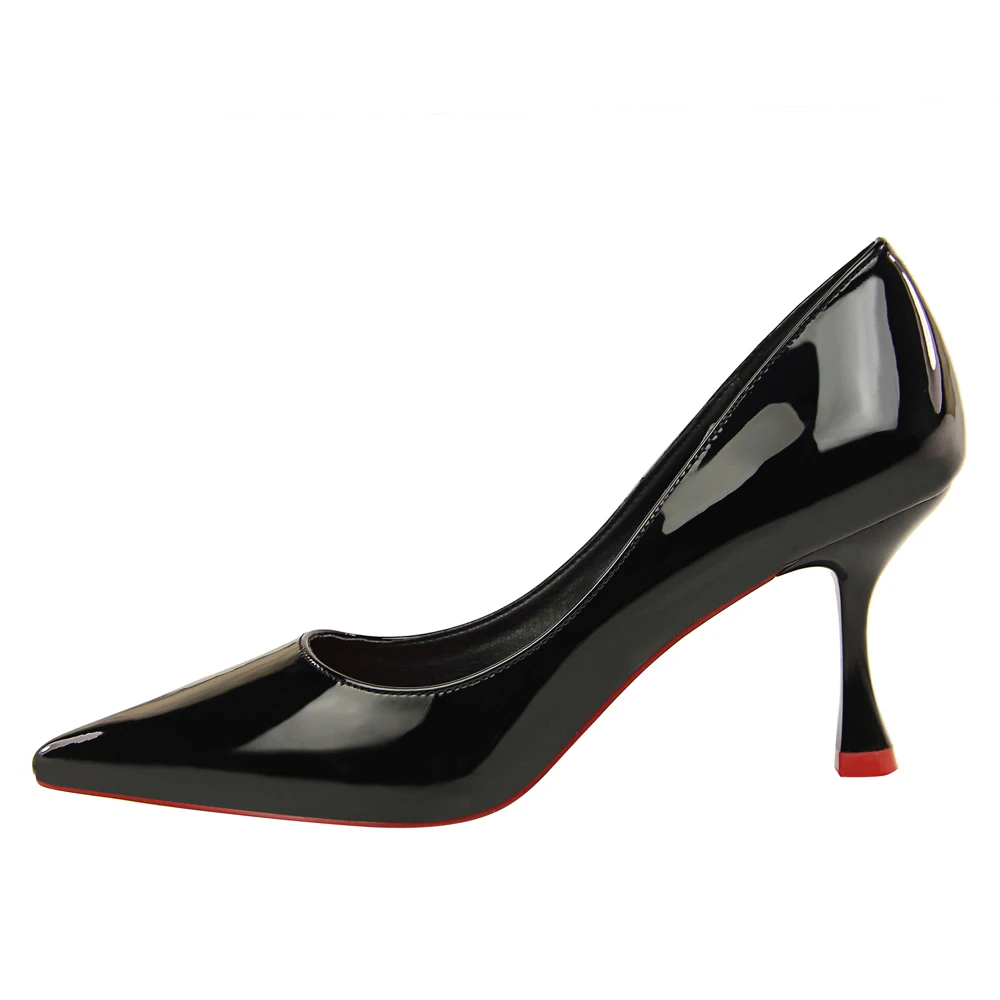 

Brand Elegant OL Women Pumps Simple High-heeled 7.5cm Thin Black Pink Office High Heel Shoes Pointed Toe Zapatos Mujer