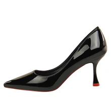 Brand Elegant OL Women Pumps Simple High-heeled 7.5cm Thin Black Pink Office High Heel Shoes Pointed Toe Zapatos Mujer prova perfetto elegant office lady shoes faux suede women pumps pointed toe thin high heel dress shoes basic pumps zapatos mujer