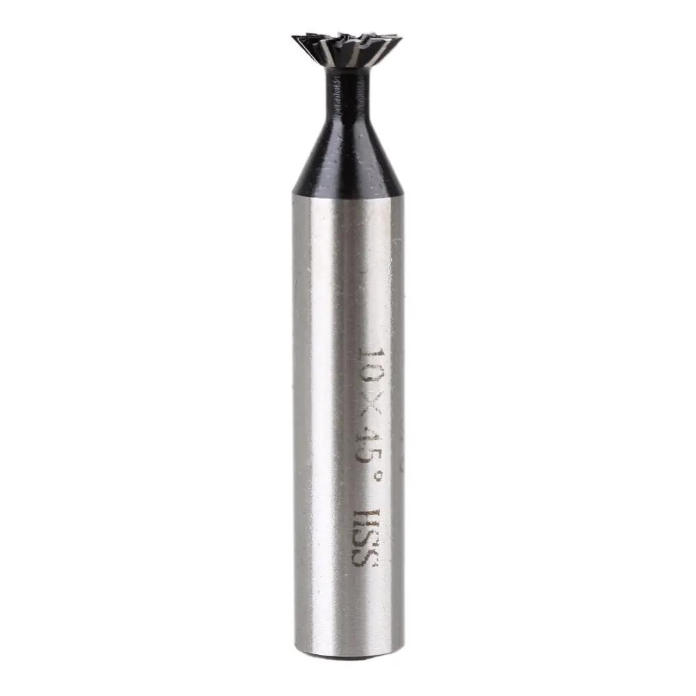

Silver Double-edged 45 Degree 10 Flutes 10mm Dia HSS Dovetail Cutter Metalworking End Mill