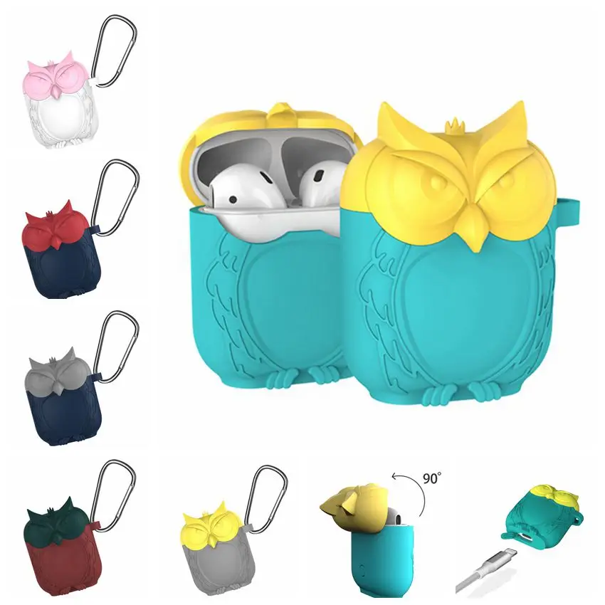 

Owl Soft Silicone Earphone for Apple AirPods Case Bluetooth Wireless Protective Cover Headphones Accessories Charging Box Sleeve