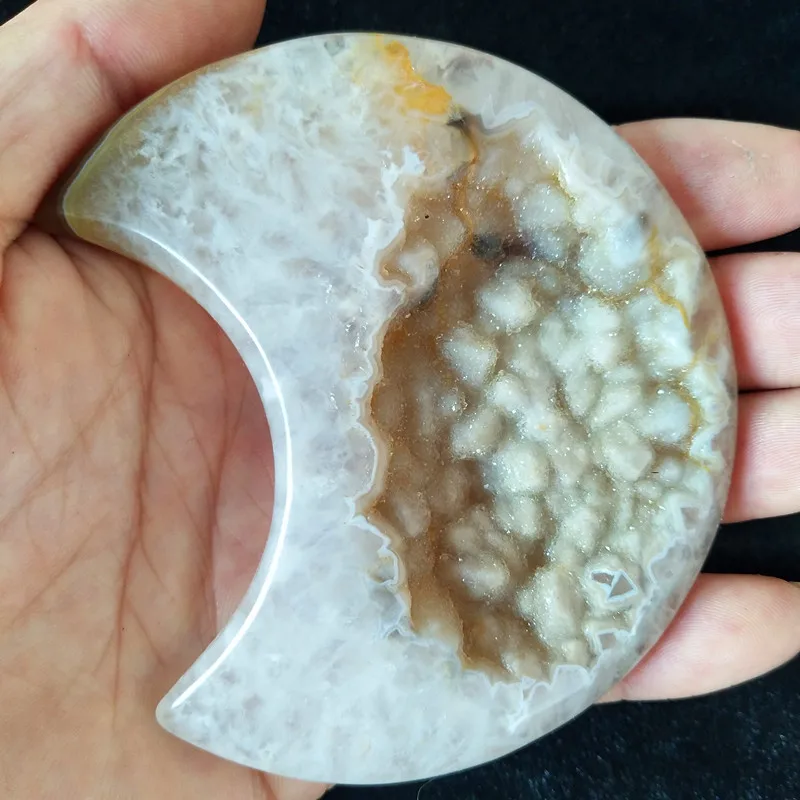Натуральные камни и кристаллы cristal Форма Луны агат Кристалл кластер домашний