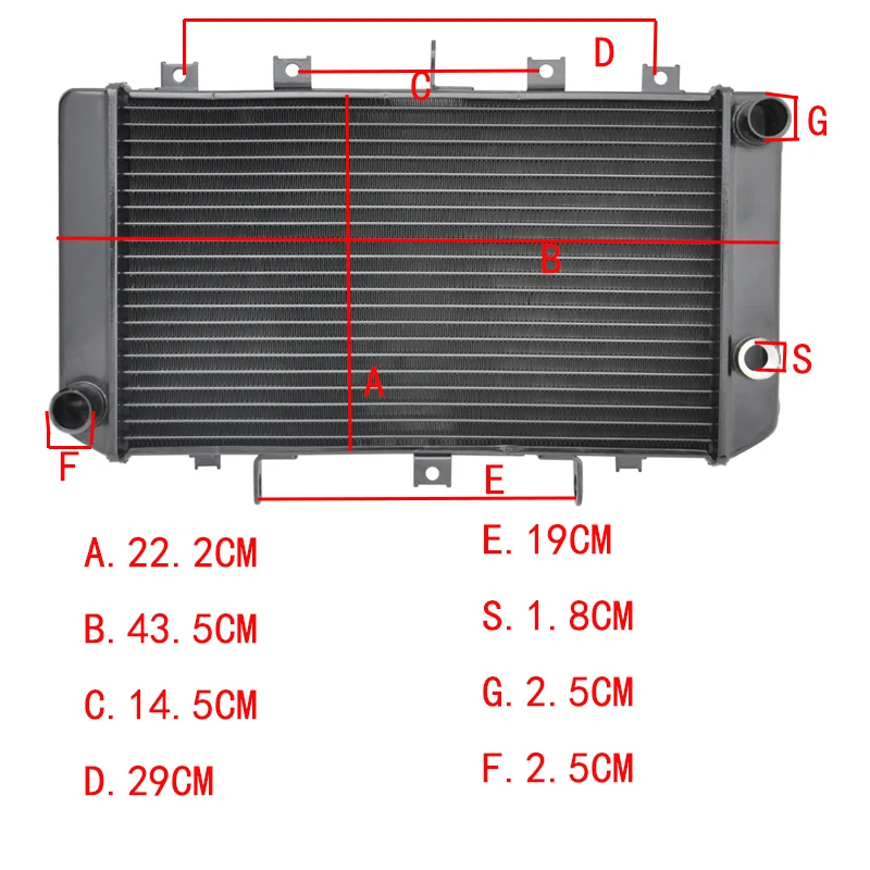 

LOPOR For Kawasaki Z750 2004 2005 2006 Z750S Z750 S 2005 2006 2007 Motorcycle Aluminium Replacement Engine Cooling