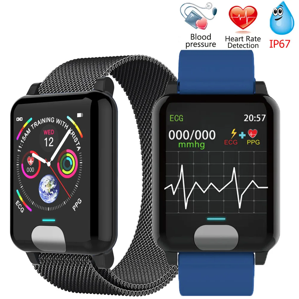 

Smart Bracelet ECG PPG Blood Pressure Measurement Watch Women Heart Rate Monitor Fitness Band With Activity Tracker