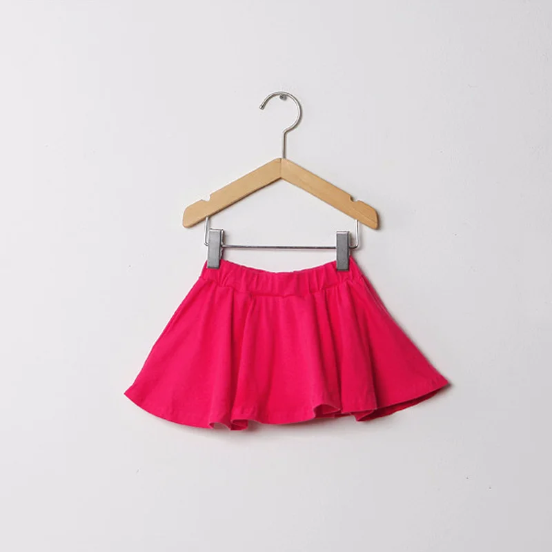 Children Summer Spring Cool Pure Solid Color Elegant Sweet Style Skirt