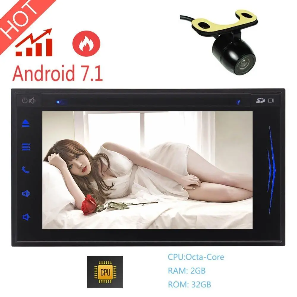 

Android 7.1 Car Stereo 2din in Dash GPS Navigation Car Video Head Unit Support Steering Wheel USB SD Wifi OBD2 Mirrorlink CD DVD